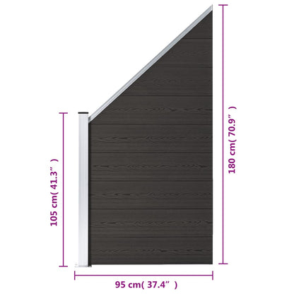 Fence Panel WPC 95x(105-180) cm Black
