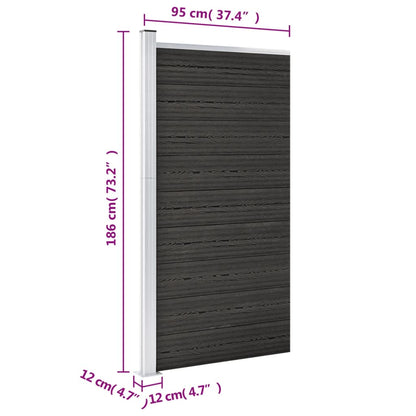 Fence Panel WPC 95x186 cm Grey