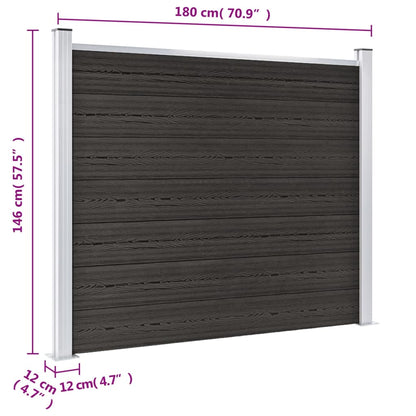 Fence Panel WPC 180x146 cm Grey