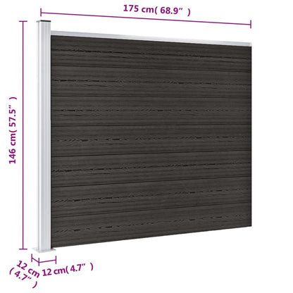 Fence Panel WPC 175x146 cm Grey