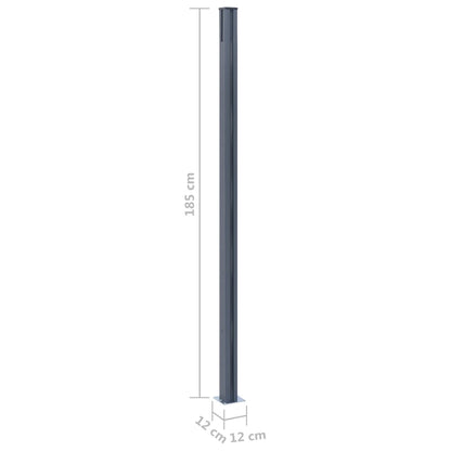 Fence Posts 2 pcs Dark Grey 185 cm Aluminium