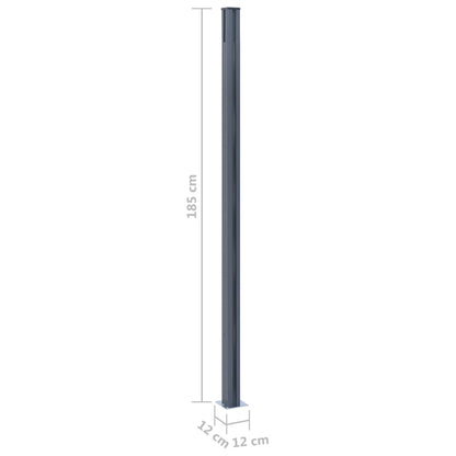 Fence Posts 3 pcs Dark Grey 185 cm Aluminium