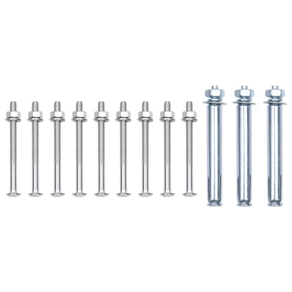 Support Brackets for Fence Post 3 pcs Galvanised Steel