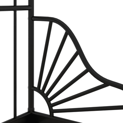 Extendable Bed Frame without Mattress Black Metal 80x130/200 cm