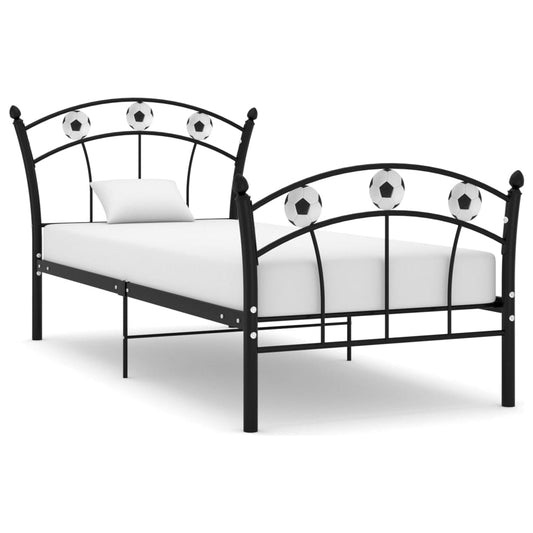 Bed Frame without Mattress Black Metal 90x200 cm