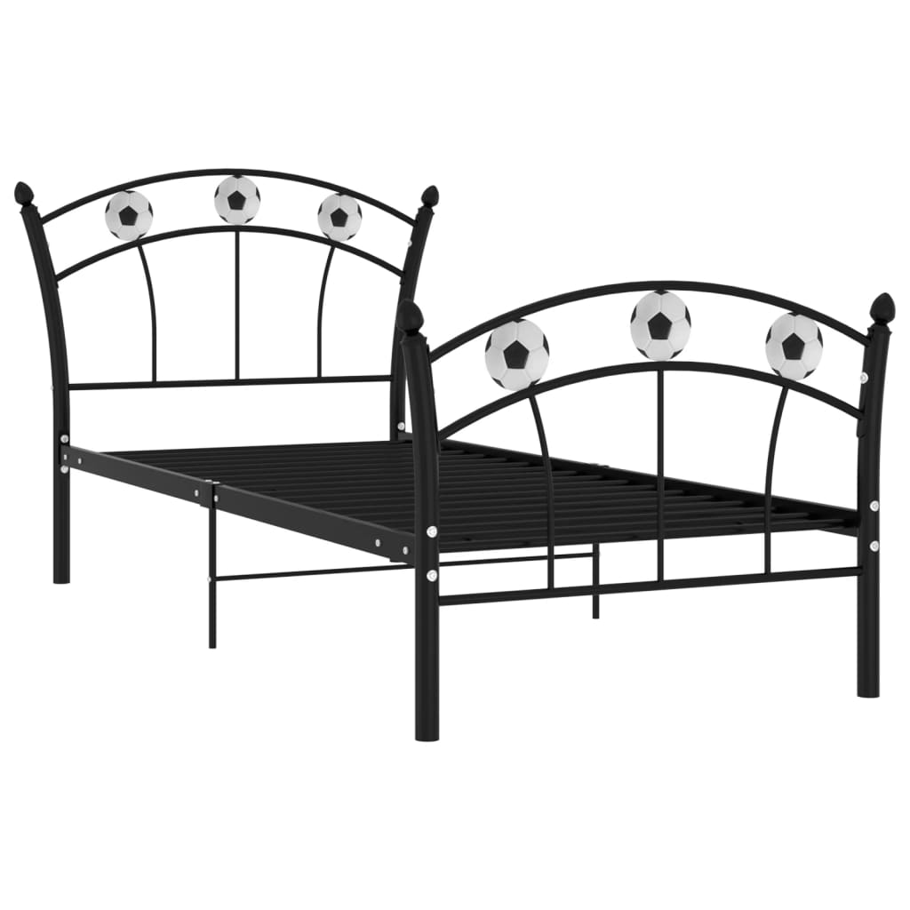 Bed Frame without Mattress Black Metal 90x200 cm