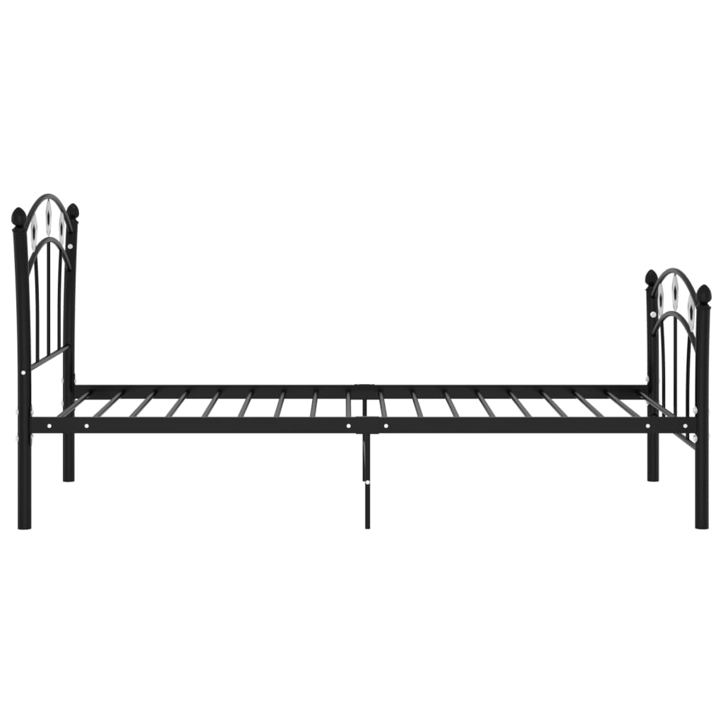Bed Frame without Mattress Black Metal 90x200 cm