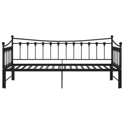 Pull-out Sofa Bed Frame without Mattress Black Metal 90x200 cm