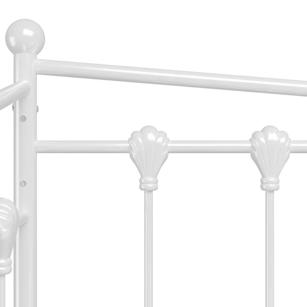 Pull-out Sofa Bed Frame without Mattress White Metal 90x200 cm