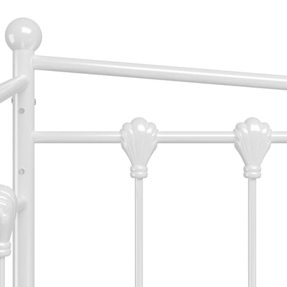 Pull-out Sofa Bed Frame without Mattress White Metal 90x200 cm