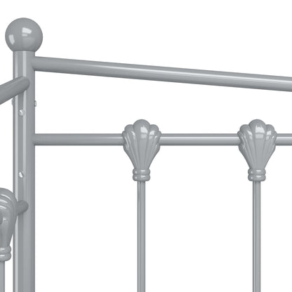 Pull-out Sofa Bed Frame without Mattress Grey Metal 90x200 cm