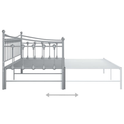 Pull-out Sofa Bed Frame without Mattress Grey Metal 90x200 cm