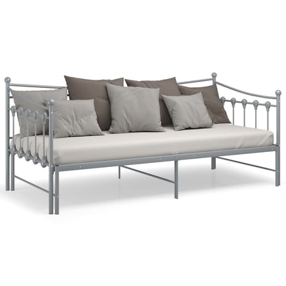 Pull-out Sofa Bed Frame without Mattress Grey Metal 90x200 cm