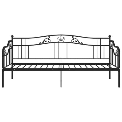 Sofa Bed Frame without Mattress Black Metal 90x200 cm