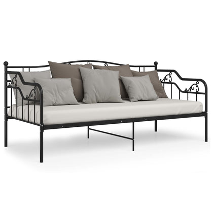 Sofa Bed Frame without Mattress Black Metal 90x200 cm