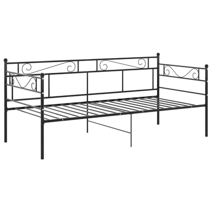 Sofa Bed Frame without Mattress Black Metal 90x200 cm