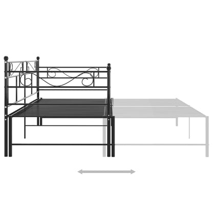 Pull-out Sofa Bed Frame without Mattress Black Metal 90x200 cm
