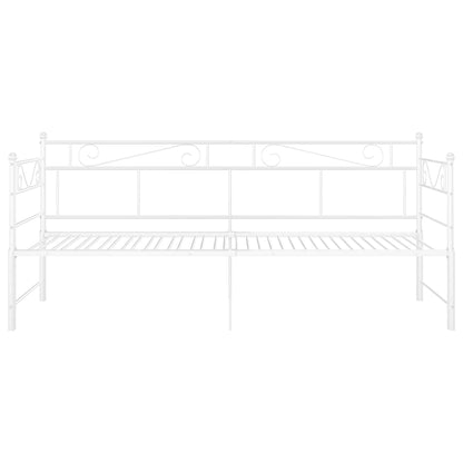 Pull-out Sofa Bed Frame without Mattress White Metal 90x200 cm