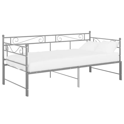 Pull-out Sofa Bed Frame without Mattress Grey Metal 90x200 cm