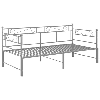 Pull-out Sofa Bed Frame without Mattress Grey Metal 90x200 cm