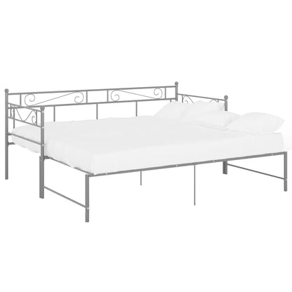 Pull-out Sofa Bed Frame without Mattress Grey Metal 90x200 cm
