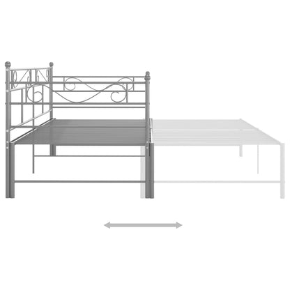 Pull-out Sofa Bed Frame without Mattress Grey Metal 90x200 cm