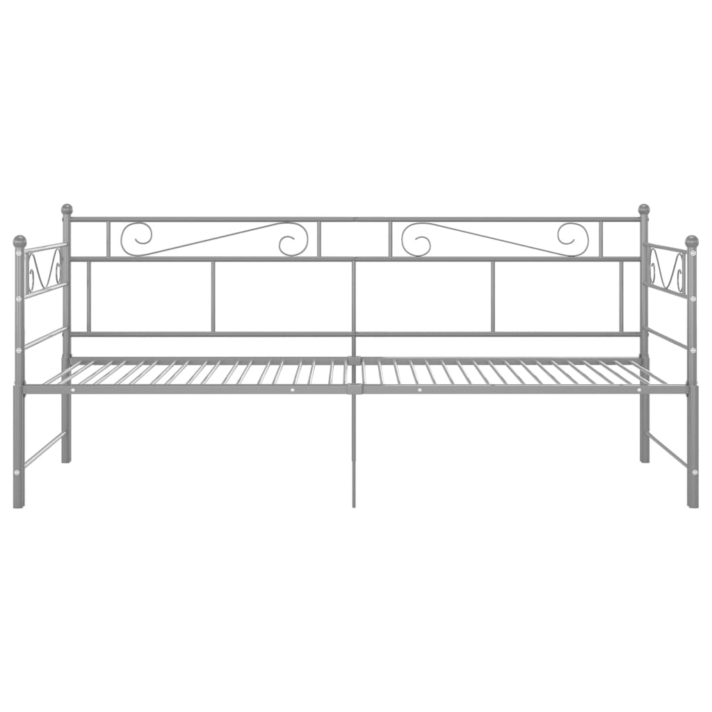 Pull-out Sofa Bed Frame without Mattress Grey Metal 90x200 cm