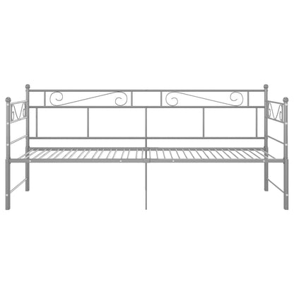 Pull-out Sofa Bed Frame without Mattress Grey Metal 90x200 cm