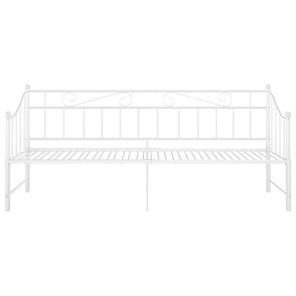 Pull-out Sofa Bed Frame without Mattress White Metal 90x200 cm