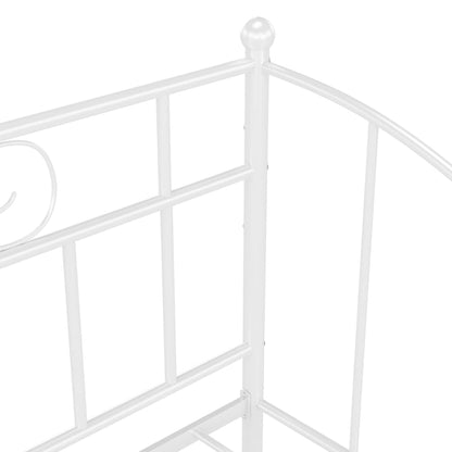 Pull-out Sofa Bed Frame without Mattress White Metal 90x200 cm