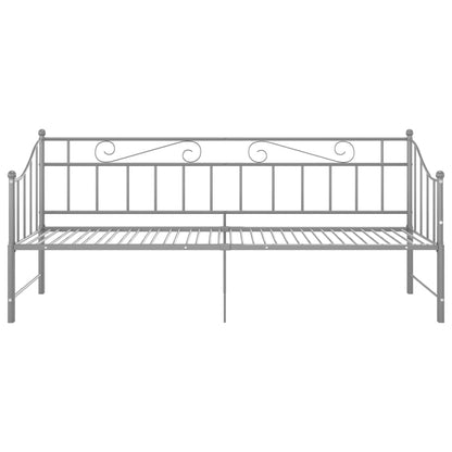 Pull-out Sofa Bed Frame without Mattress Grey Metal 90x200 cm