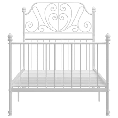Bed Frame without Mattress White Metal 90x200 cm