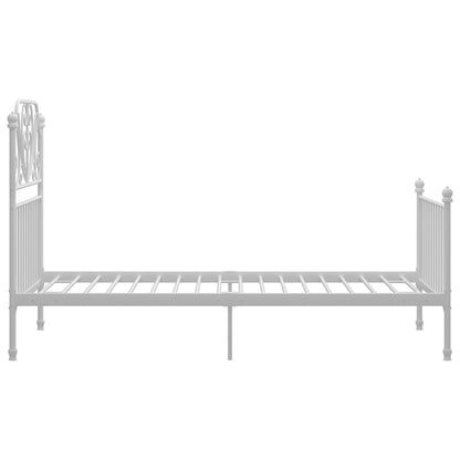 Bed Frame without Mattress White Metal 90x200 cm