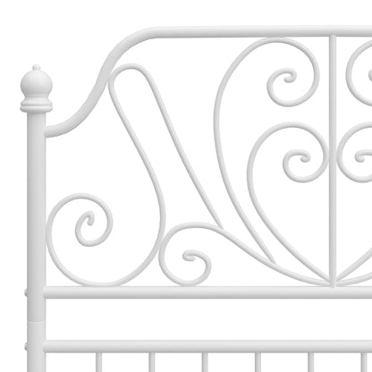 Bed Frame without Mattress White Metal 90x200 cm