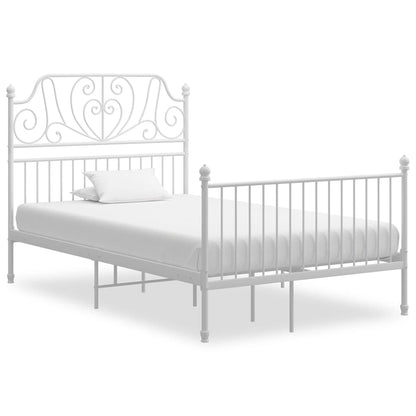 Bed Frame without Mattress White Metal 120x200 cm