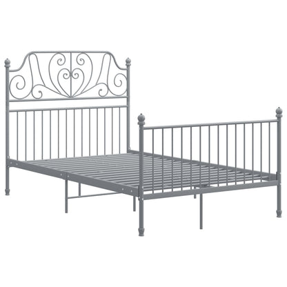 Bed Frame without Mattress Grey Metal 120x200 cm