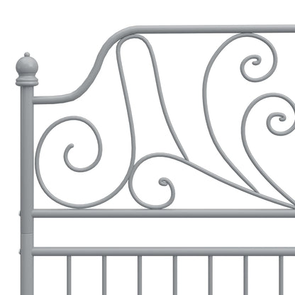 Bed Frame without Mattress Grey Metal 120x200 cm