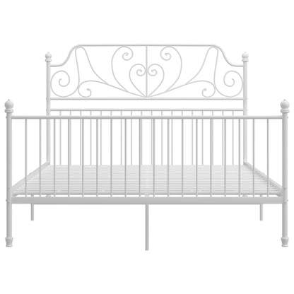 Bed Frame with Headboard without Mattress White 140x200 cm Metal