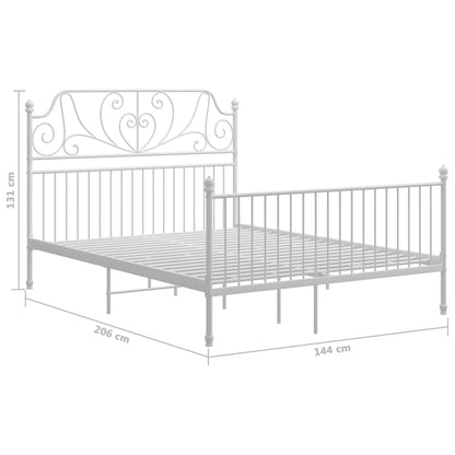 Bed Frame with Headboard without Mattress White 140x200 cm Metal
