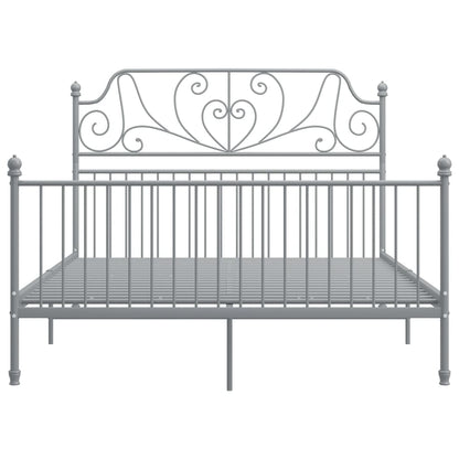 Bed Frame without Mattress Grey Metal 140x200 cm