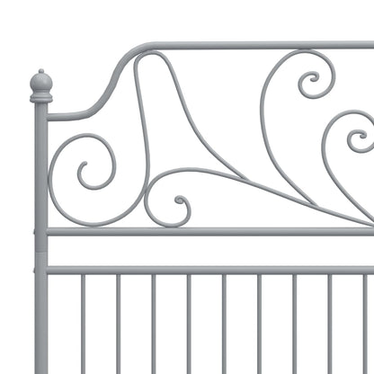 Bed Frame without Mattress Grey Metal 140x200 cm