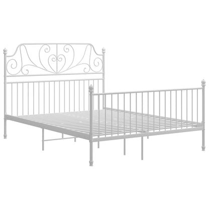 Bed Frame with Headboard without Mattress White 160x200 cm Metal