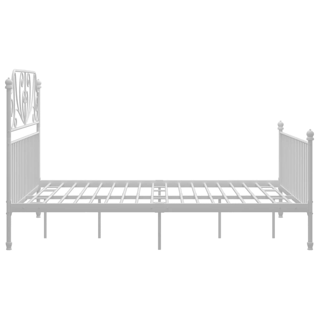 Bed Frame with Headboard without Mattress White 160x200 cm Metal