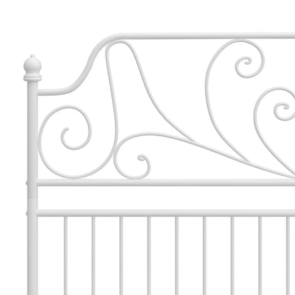 Bed Frame with Headboard without Mattress White 160x200 cm Metal