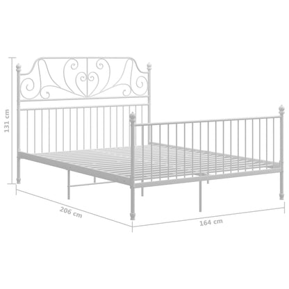 Bed Frame with Headboard without Mattress White 160x200 cm Metal