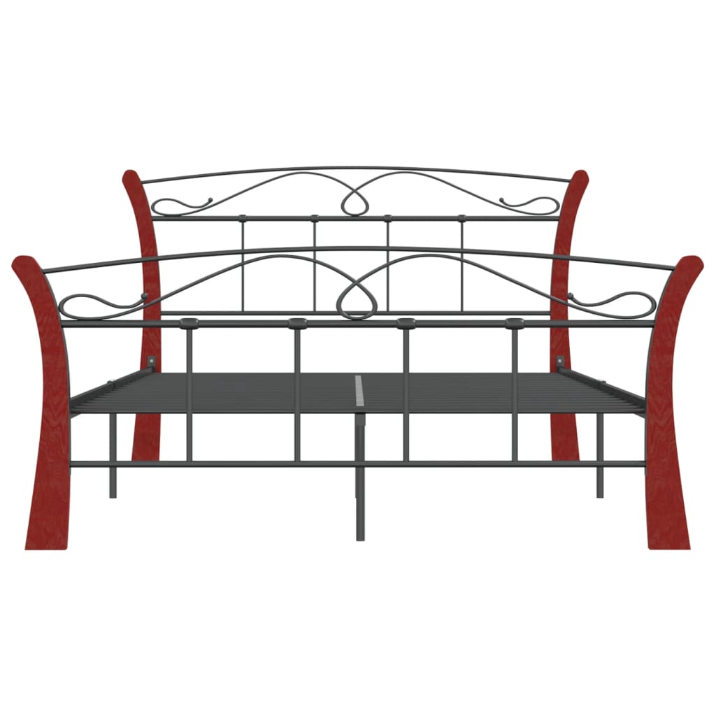 Bed Frame without Mattress Black Metal 120x200 cm