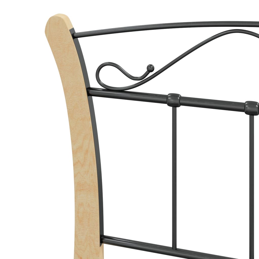 Bed Frame without Mattress Black Metal 90x200 cm