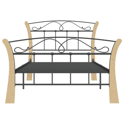 Bed Frame without Mattress Black Metal 100x200 cm