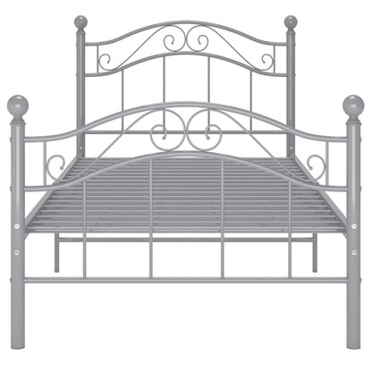 Bed Frame without Mattress Grey Metal 90x200 cm