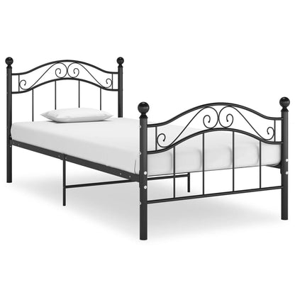 Bed Frame without Mattress Black Metal 100x200 cm